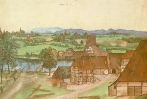 Willow Mills on the Pegnitz by Albrecht Duerer Oil Painting