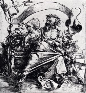 Young Woman Attacked by Death Oil painting by Albrecht Duerer