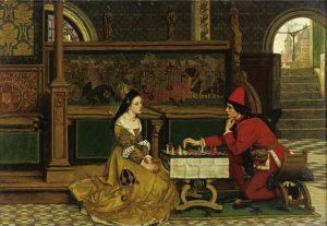 His Move by Albrecht Frans Lieven Vriendt Oil Painting