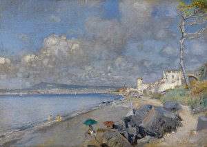 Spiaggia Di San Giovanni A Teduccio by Alceste Campriani Oil Painting