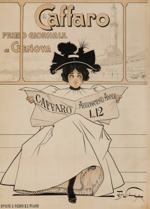 Caffaro, Primo Giornale Di Genova by Aleardo Villa Oil Painting