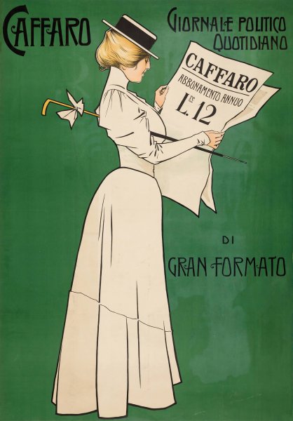 Caffaro, Primo Giornale Di Genova  by Aleardo Villa - Hand-Painted Oil Painting Reproduction