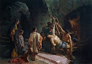 S. Sebastiano Recuperato Dalla Cloaca Massima by Alejandro Ferrant Y Fischermans Oil Painting