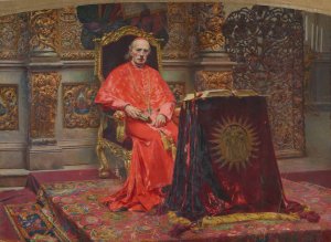Portrait of Cardinal Sembratowicz by Aleksander Augustynowicz Oil Painting