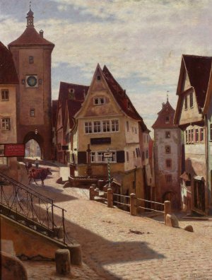 Am Plonlein in Rothenburg by Aleksander Gierymski Oil Painting