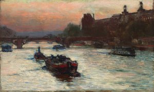 Evening by the River Seine, study by Aleksander Gierymski Oil Painting