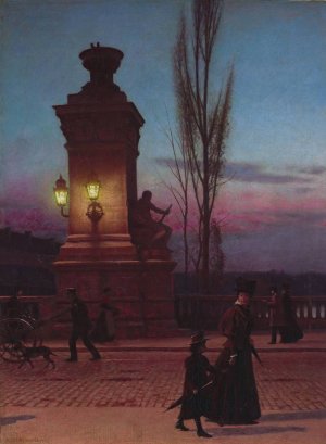 Ludwig Bridge in Munich by Aleksander Gierymski Oil Painting