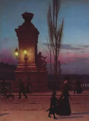 Ludwig Bridge in Munich by Aleksander Gierymski Oil Painting