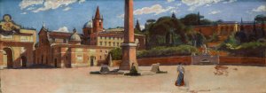Piazza del Popolo in Rome by Aleksander Gierymski Oil Painting