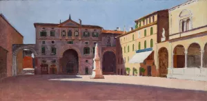 Piazza di Dante in Verona Oil painting by Aleksander Gierymski