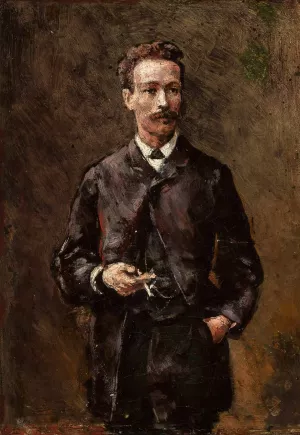 Portrait of Artur Gruszecki, sketch by Aleksander Gierymski Oil Painting