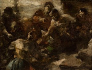 Tavern in Rome, sketch by Aleksander Gierymski Oil Painting