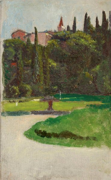 Main Product Photo of Villa d'Este in Tivoli, sketch Painting by Aleksander Gierymski
