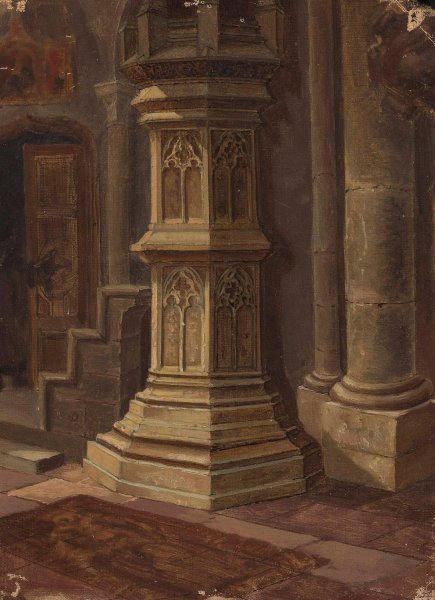 Main Product Photo of Gothic pillar indoors Painting by Aleksander Gryglewski