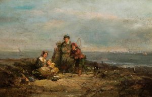 Children in the field by Aleksander Kotsis Oil Painting