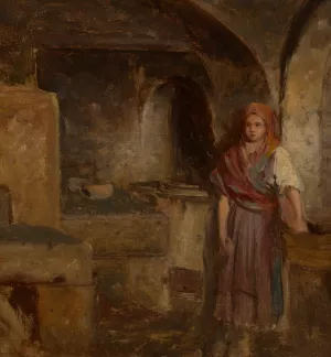 Girl in the Kitchen Oil painting by Aleksander Kotsis