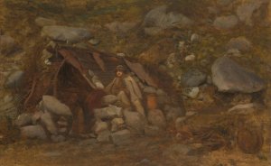 Highlander in Front of a Hut by Aleksander Kotsis Oil Painting