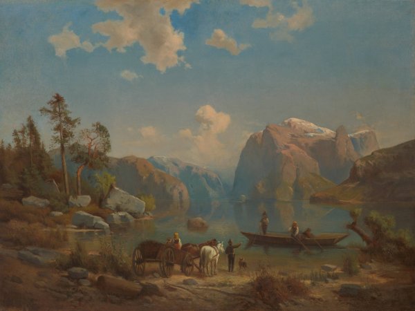 Main Product Photo of Mountain Landscape with a Lake  Painting by Aleksander Kotsis