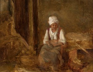 Old woman indoors by Aleksander Kotsis Oil Painting