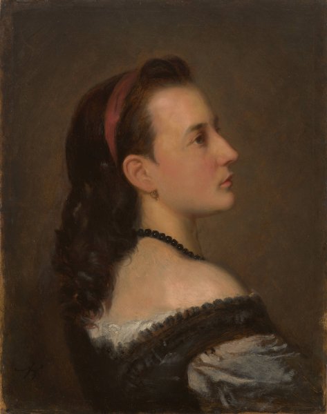 Portrait of a Young Lady  by Aleksander Kotsis - Hand-Painted Oil Painting Reproduction