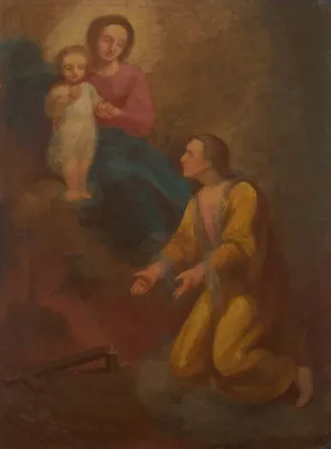 St Jan Kanty before Our Lady Oil painting by Aleksander Kotsis