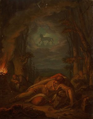 Dream of Gediminas about the Iron Wolf by Aleksander Lesser Oil Painting