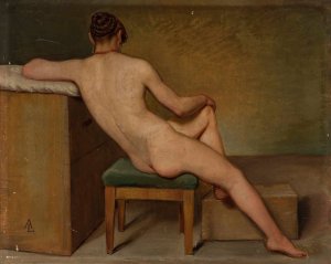 Female Nude by Aleksander Lesser Oil Painting