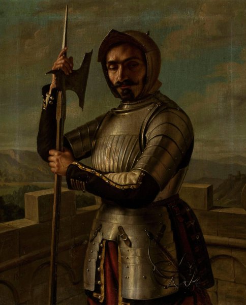 Knight in Armour  by Aleksander Lesser - Hand-Painted Oil Painting Reproduction