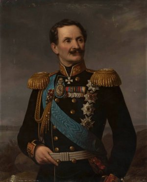 Portrait of Friedrich Berg by Aleksander Lesser Oil Painting