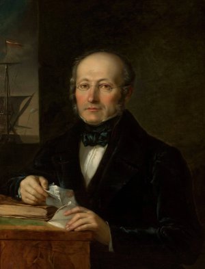 Portrait of the artist's father, Levy Lesser by Aleksander Lesser Oil Painting