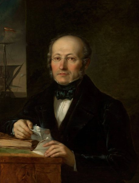 Portrait of the artist's father, Levy Lesser  by Aleksander Lesser - Hand-Painted Oil Painting Reproduction