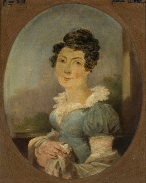 Portrait of Antoni Erazm Makarowicz's wife by Aleksander Ludwik Molinari Oil Painting
