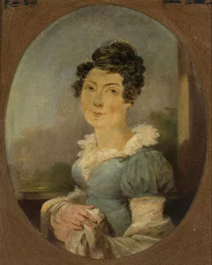 Portrait of Antoni Erazm Makarowicz's wife by Aleksander Ludwik Molinari Oil Painting