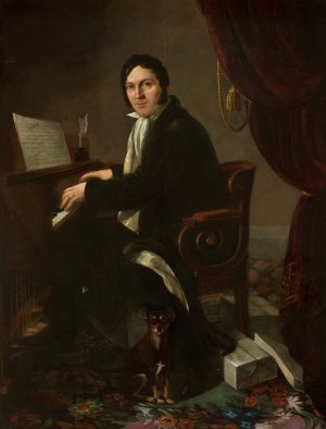 Portrait of Karol Kuprinski by Aleksander Ludwik Molinari Oil Painting