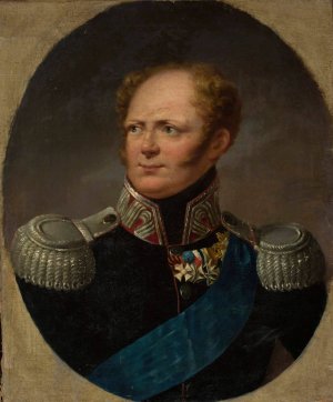 Portrait of Tsar Alexander I by Aleksander Ludwik Molinari Oil Painting