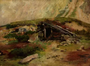 Hut in the Tatra Mountains Oil painting by Aleksander Mroczkowski