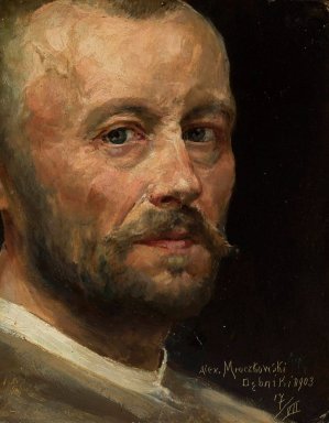 Self-portrait by Aleksander Mroczkowski Oil Painting