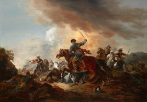 Battle Scene by Aleksander Orlowski Oil Painting