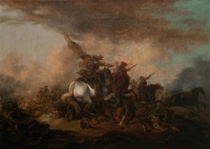 Battle Scene by Aleksander Orlowski Oil Painting