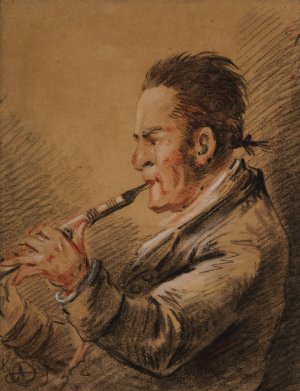 Musician playing the clarinet by Aleksander Orlowski Oil Painting