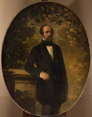 Portrait of Bohdan Zaleski by Aleksander Raczynski Oil Painting