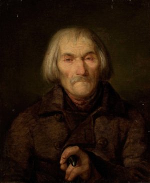 Portrait of an old man by Aleksander Rycerski Oil Painting