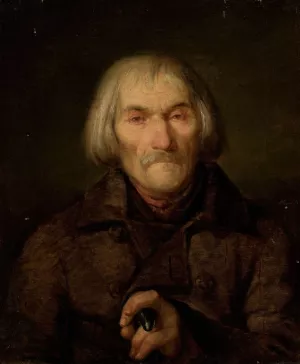 Portrait of an old man Oil painting by Aleksander Rycerski