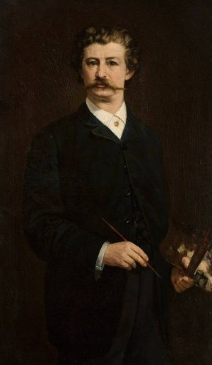 Self-portrait by Aleksander Sochaczewski Oil Painting