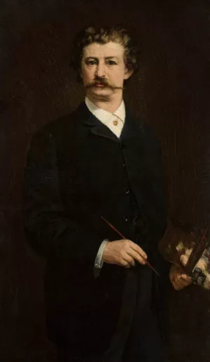 Self-portrait by Aleksander Sochaczewski Oil Painting