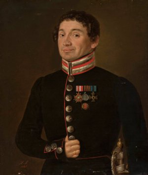 Portrait of a Russian military official by Aleksander Stankiewicz Oil Painting