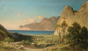 Mediterranean landscape by Aleksander Swieszewski Oil Painting