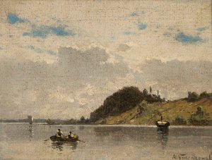 River by Aleksander Swieszewski Oil Painting