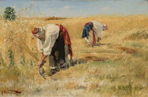 Harvest by Aleksander W. Makowski Oil Painting