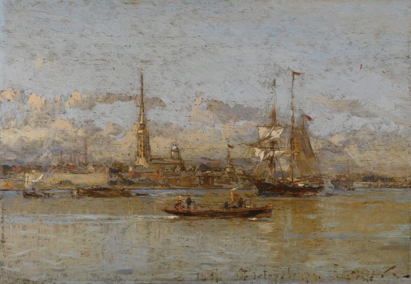 View Of St. Petersburg  by Aleksandr Karlovich Beggrov - Hand-Painted Oil Painting Reproduction